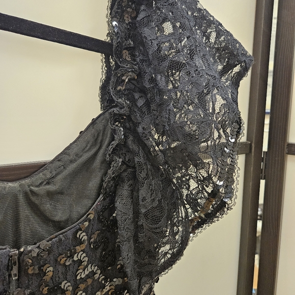 Embellished dress with lace in black - Picture 5 of 6